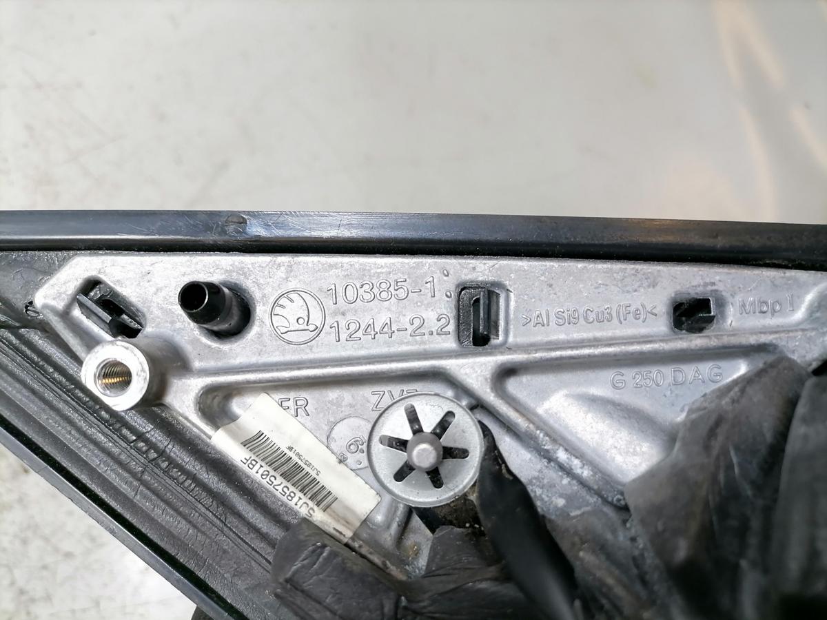 Skoda Fabia 2 5J original Au&szlig;enspiegel links elektrisch LF8J Anthrazitgrau BJ09